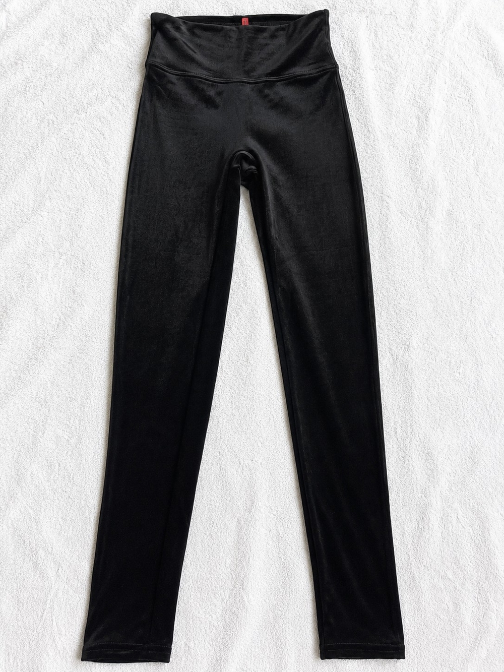 Spanx XS Black Velvet Shaping Leggings High Rise Stretch Skinny Pants, Holiday